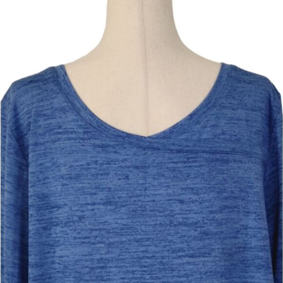 T By Talbots Heathered Blue Lace-Up Detail On 3/4 Sleeve Sweatshirt Size 2X NWOT - Picture 6 of 8